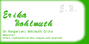 erika wohlmuth business card